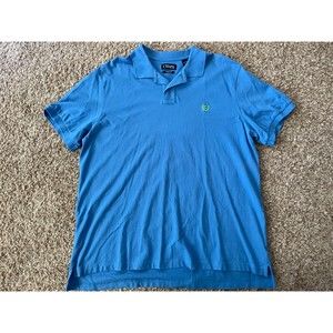 Chaps Stretch Men's Short Sleeve Polo Shirt Blue Size XL